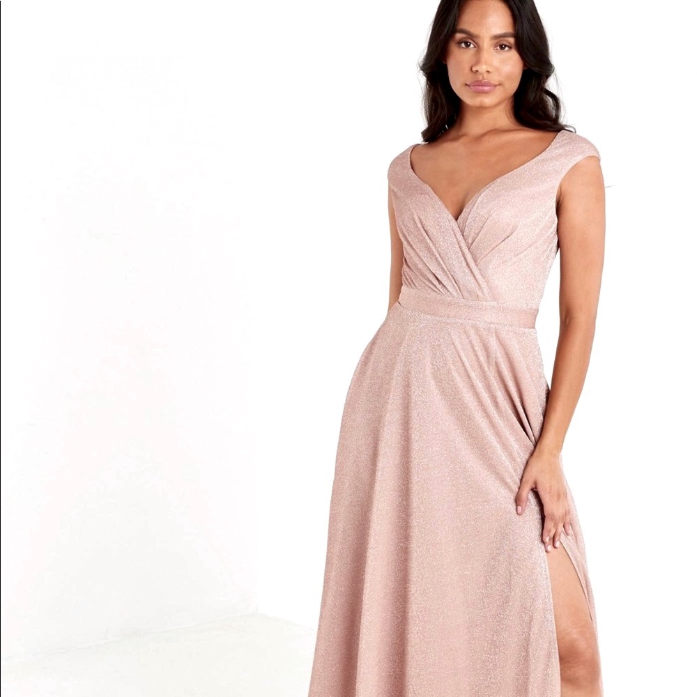 Champagne Wrap Maxi Dress